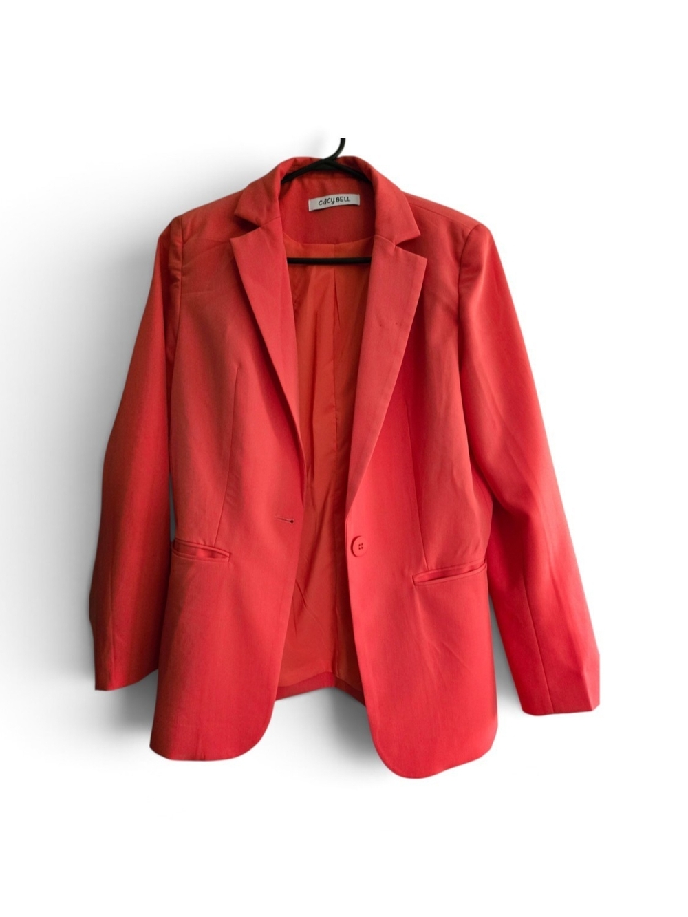 Coral Red Women's Singke Breasted Blazer